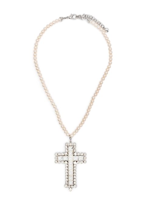 Silver crystal-cross necklace Alessandra Rich - women